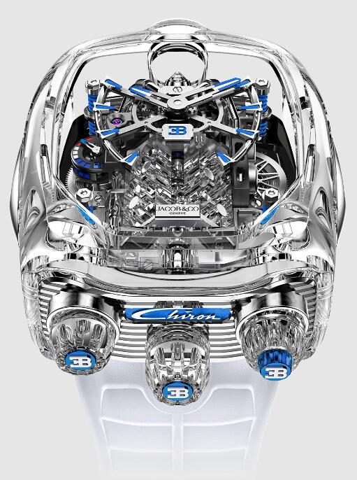 Review Jacob & Co BUGATTI CHIRON TOURBILLON SAPPHIRE CRYSTAL CLEAR BU210.80.AA.AA.BBRUA Replica watch